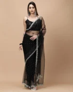 Women Embellished Saree with Lace Border
