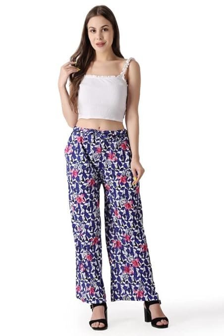 512IcBLWRaL._SY679_.jpg Relaxed Women Floral Printed Plazo/Trouser - Image 1