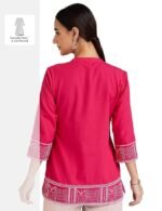 Women's Printed Straight Cotton Short Kurti - Image 3