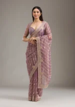 Purple Zariwork Art Silk Saree - Image 4