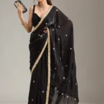 Black Stonework (Gold) Georgette Saree