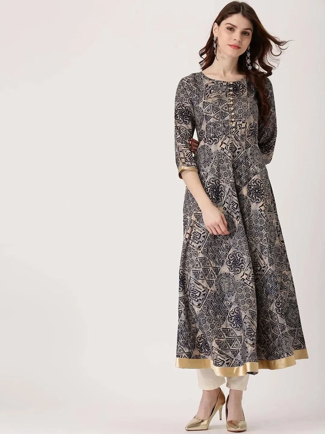 blue-printed-chanderi-silk-kurta-libas-1-27529971466390.jpg Blue Printed Chanderi Silk Kurta - Image 1
