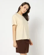 Women Cotton Regular Fit Round-Neck T-Shirt - Image 2