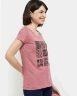 Women Printed Relaxed Fit Crew-Neck T-Shirt - Image 5