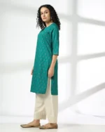 Women Block Print Straight Kurta - Image 4
