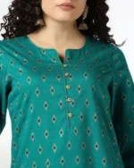 Women Block Print Straight Kurta - Image 2