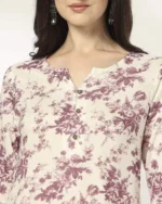 Women Floral Print Straight Kurta - Image 2
