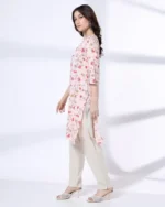 Women Lotus Floral Jaal Print Straight Kurta - Image 4