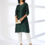 Women Embroidered Straight Kurta