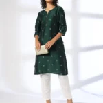 Women Embroidered Straight Kurta