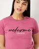 Women Typographic Print Regular Fit Round-Neck T-Shirt