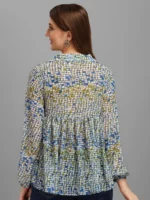 ABSTRACT GEOMETRICAL PRINTED WOMEN'S TOP - Image 3