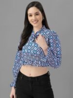 Crop Tops for Women Western Wear Blue