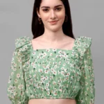 Crop Tops For Women Western Wear Green