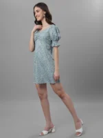 DRESSES FOR WOMEN WESTERN WEAR  FLORAL GREEN - Image 4