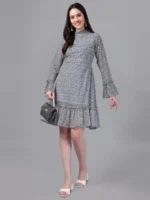 DRESSES FOR WOMEN WESTERN WEAR NAVY BLUE DRESS - Image 5