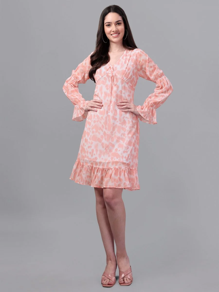 dresses-for-women-western-wear-peach-color-dress-masakalico-151280.webp DRESSES FOR WOMEN WESTERN WEAR PEACH COLOR DRESS - Image 1