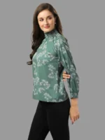 TOPS FOR WOMEN WESTERN WEAR GREEN - Image 4